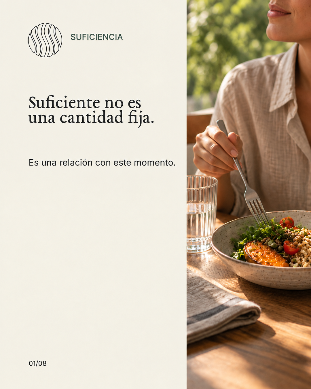 Suficiente no es una cantidad fija. Es una relación con este momento.